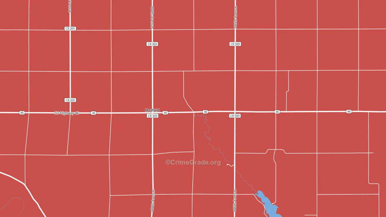 Mayfield, SD Map of Murder Rates