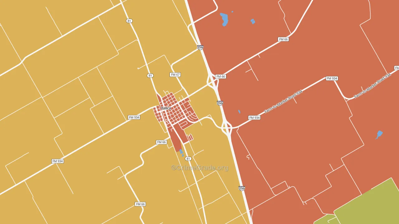 Mayfield, TX Map of Murder Rates