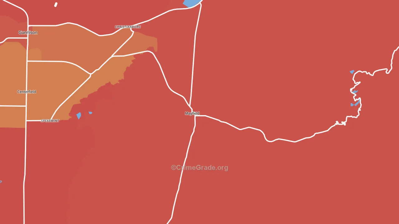 Mayfield, UT Map of Murder Rates