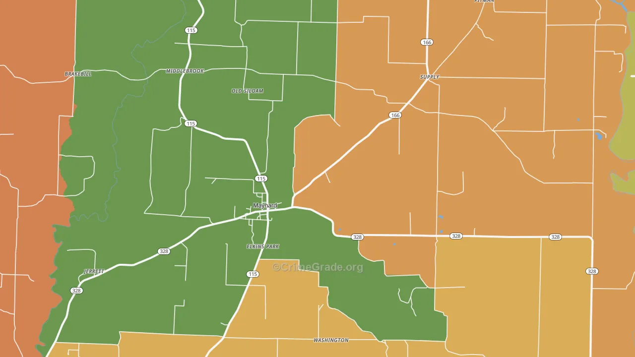 Maynard, AR Map of Murder Rates