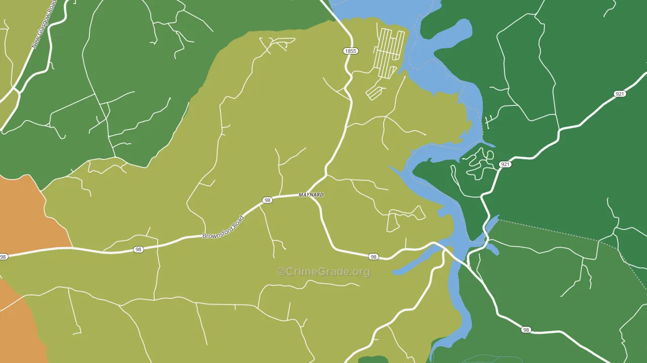 Maynard, KY Map of Murder Rates