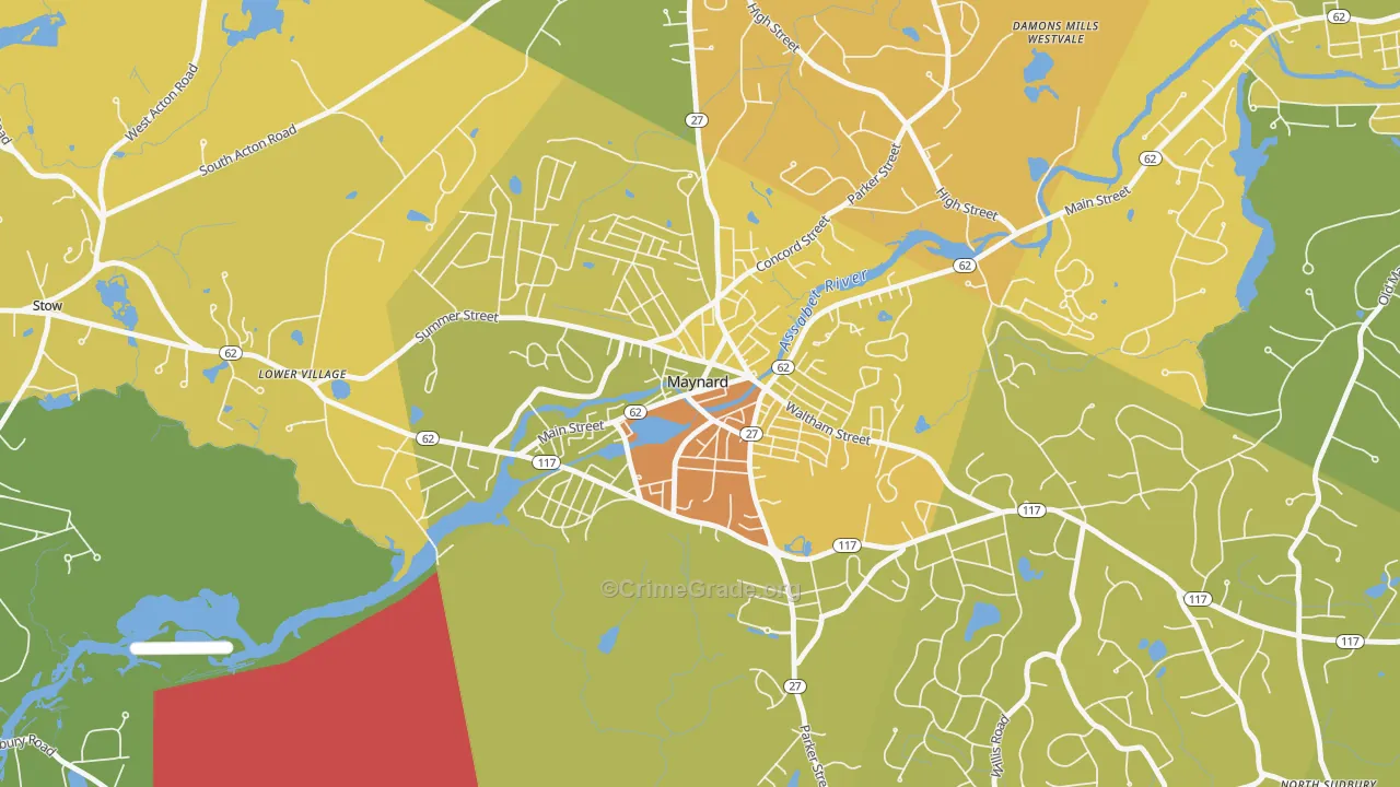 Maynard, MA Map of Murder Rates