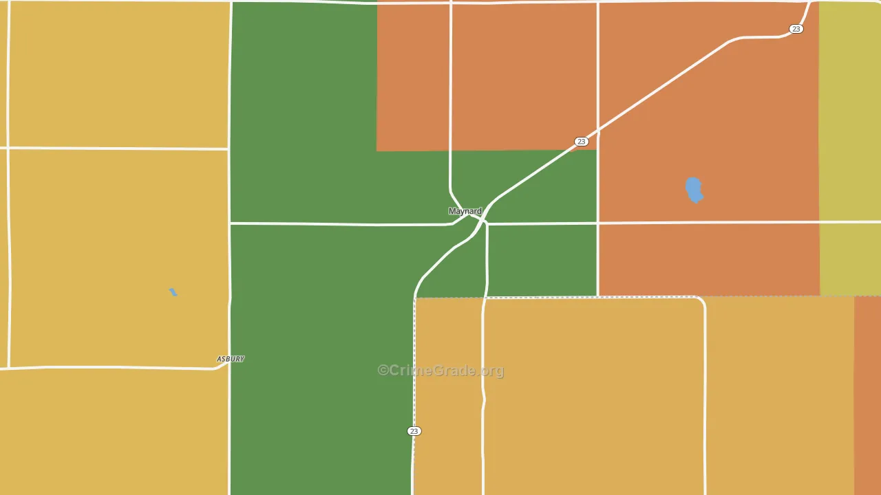 Maynard, MN Map of Murder Rates