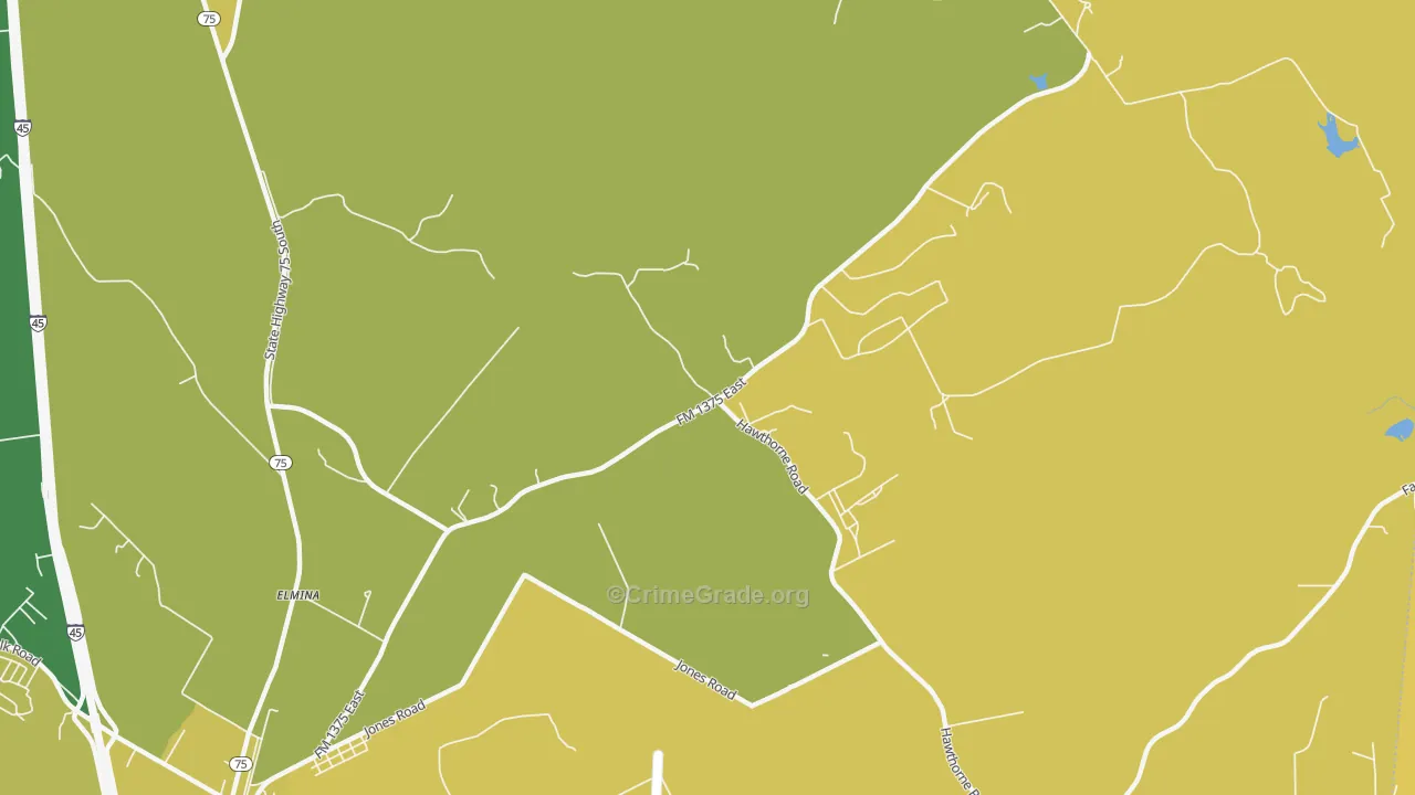 Maynard, TX Map of Murder Rates