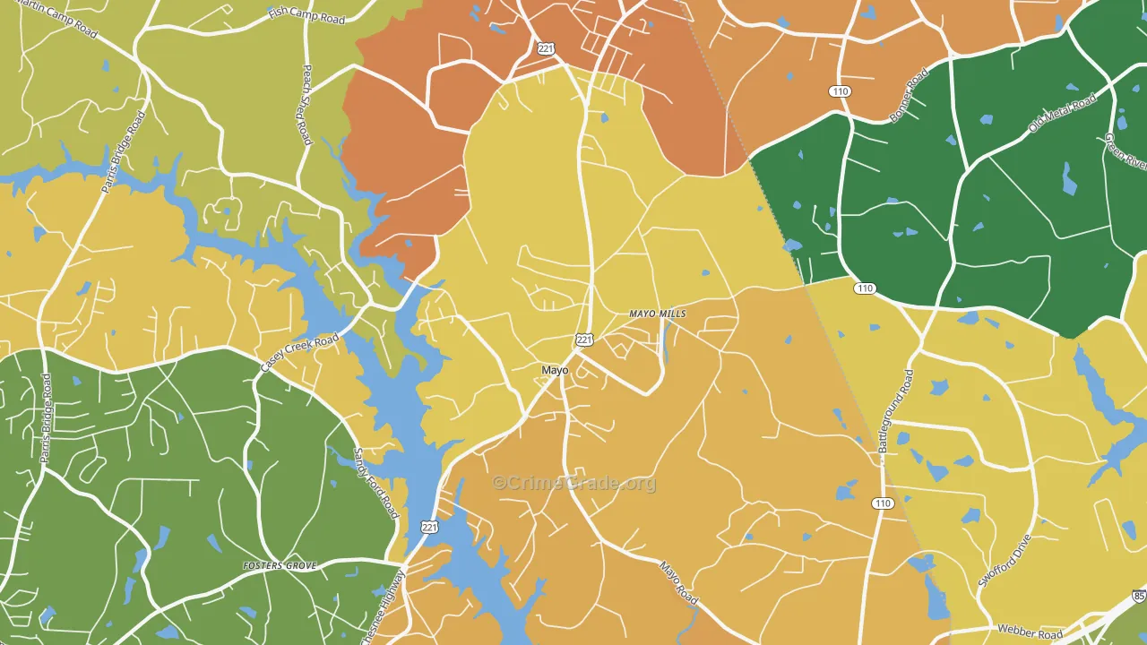 Mayo, SC Map of Murder Rates