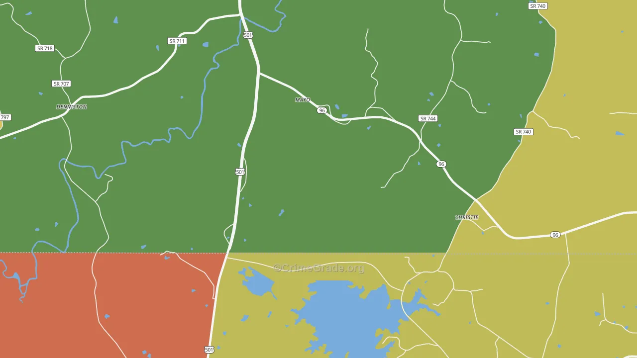 Mayo, VA Map of Murder Rates
