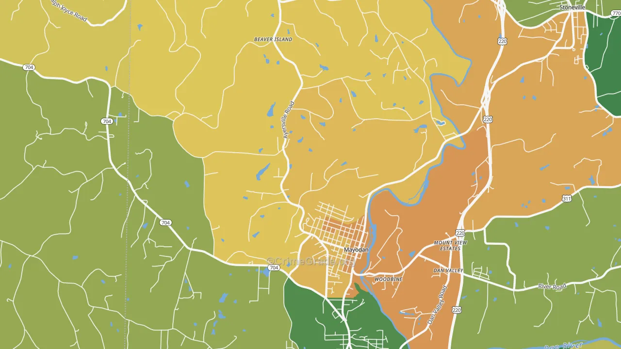 Mayodan, NC Map of Murder Rates