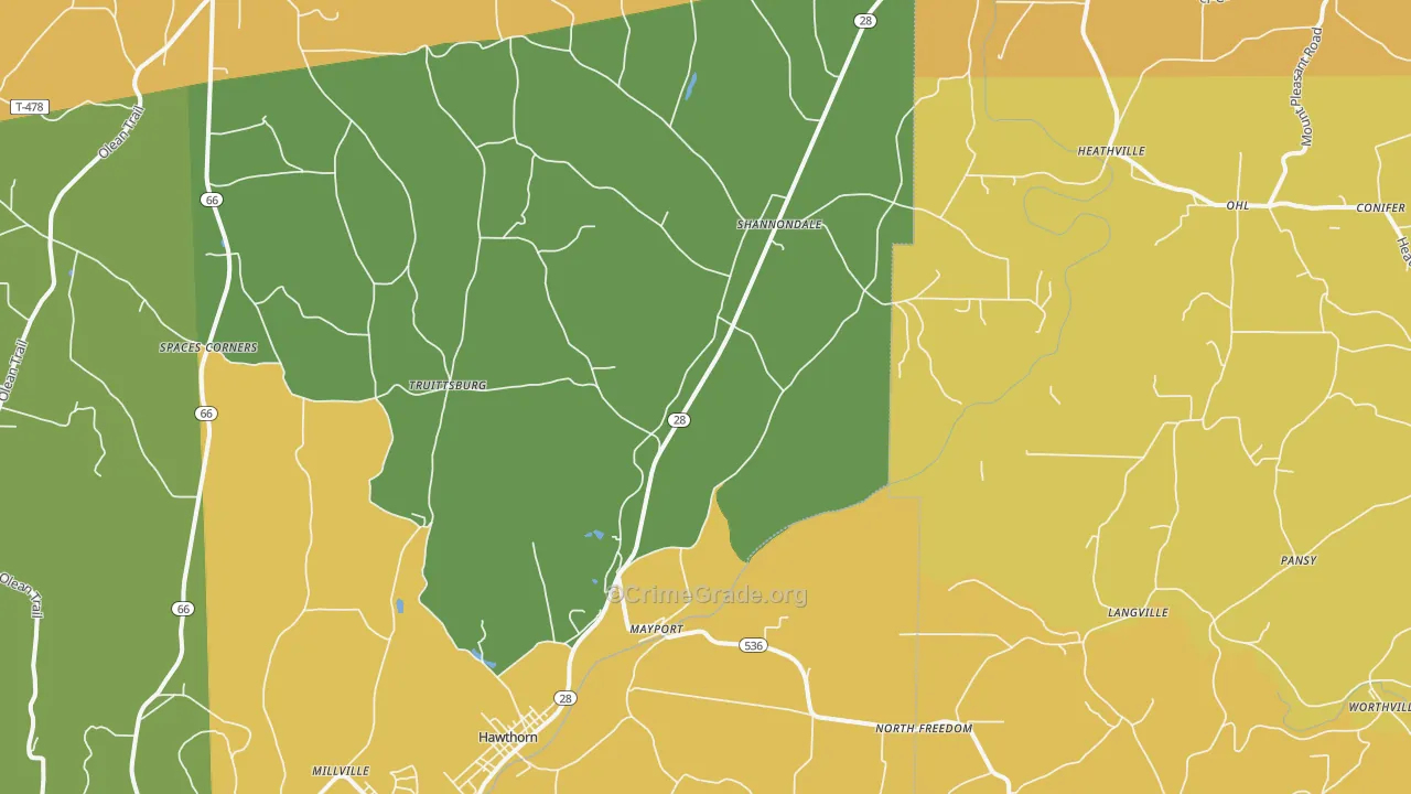 Mayport, PA Map of Murder Rates