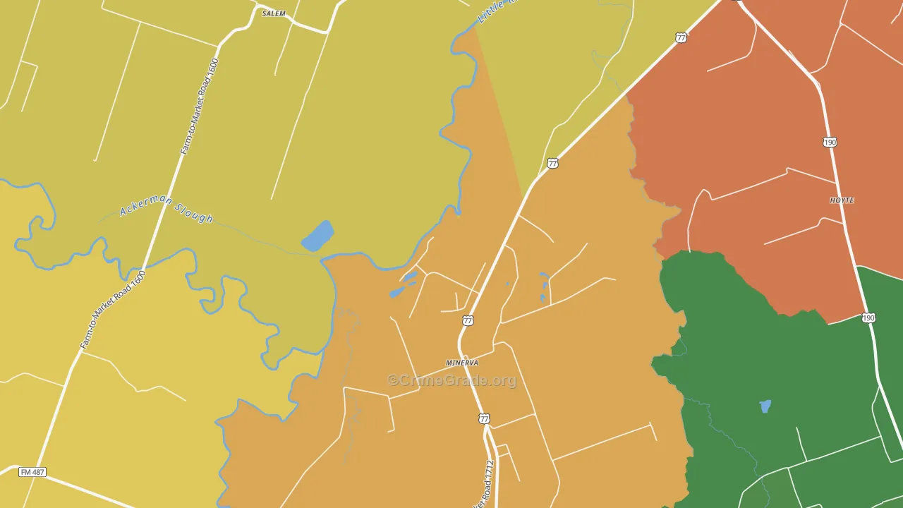 Maysfield, TX Map of Murder Rates