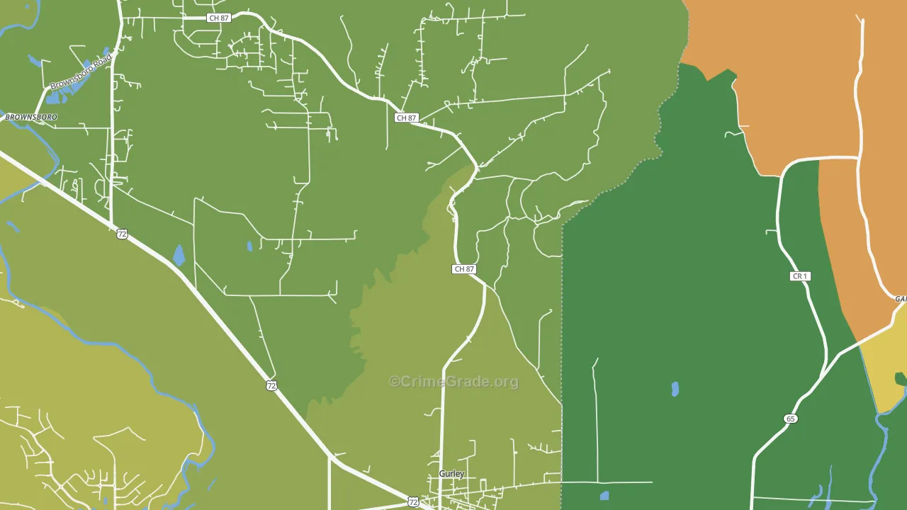 Maysville, AL Map of Murder Rates