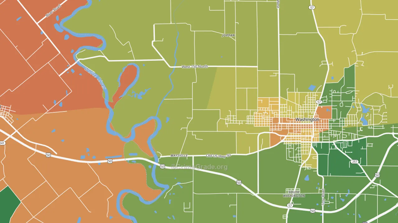 Maysville, IN Map of Murder Rates