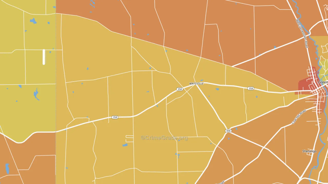 Maysville, PA Map of Murder Rates