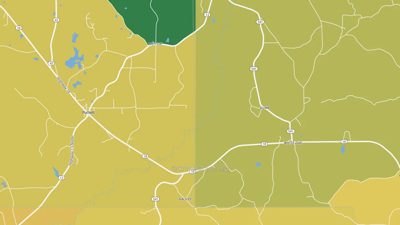 Mayton, MS Map of Murder Rates
