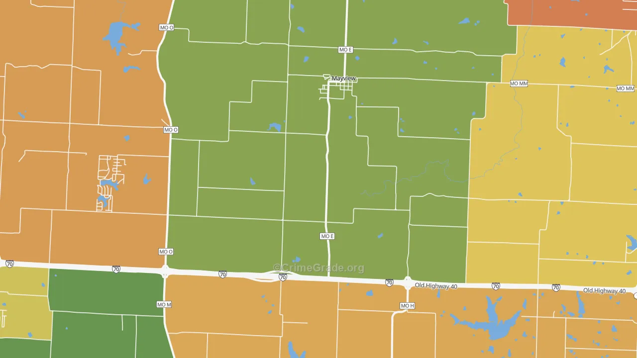 Mayview, MO Map of Murder Rates