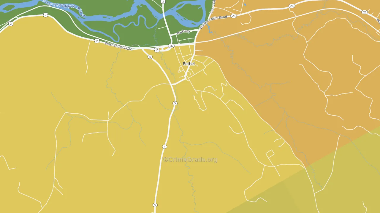 Mayville, ME Map of Murder Rates