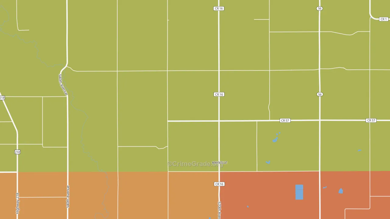 Mayville, MN Map of Murder Rates