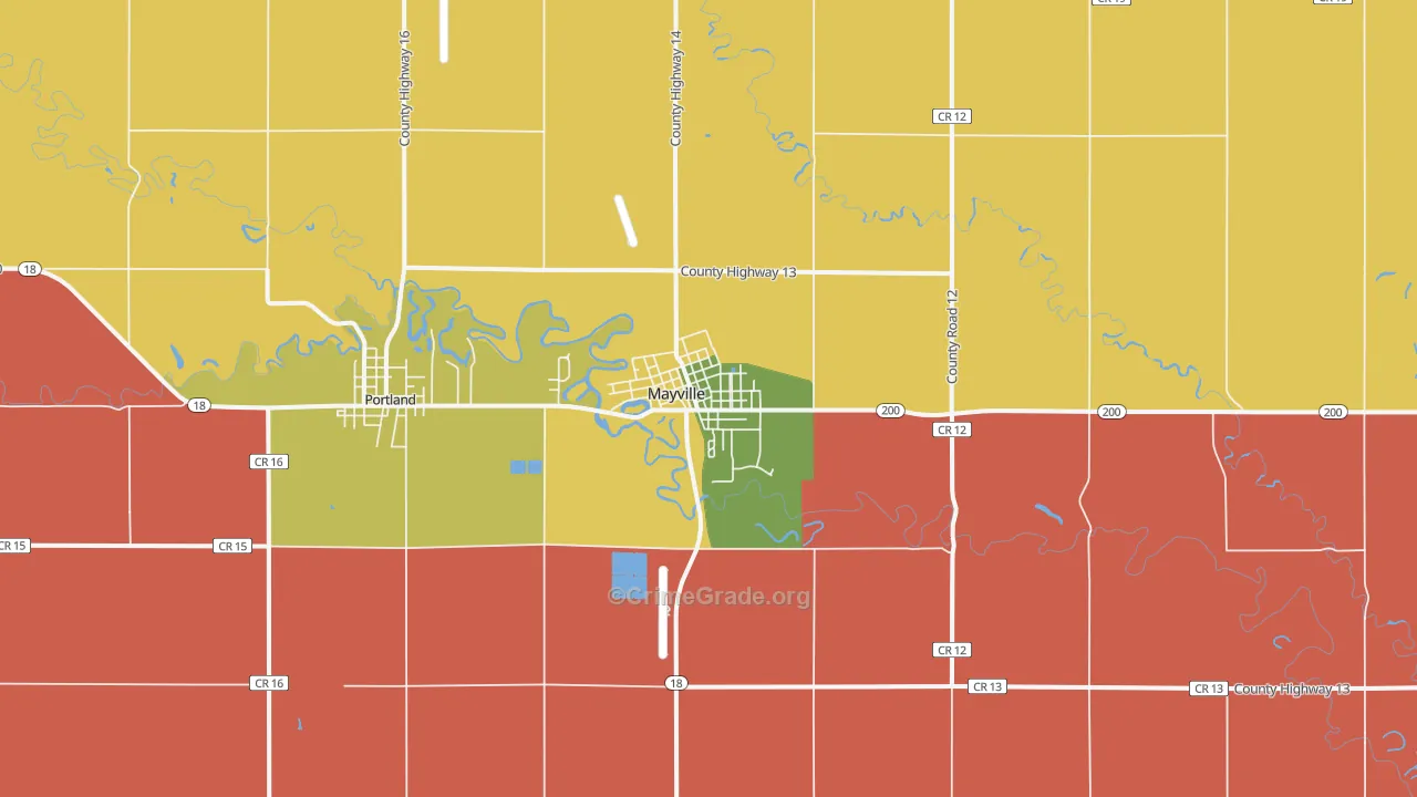 Mayville, ND Map of Murder Rates