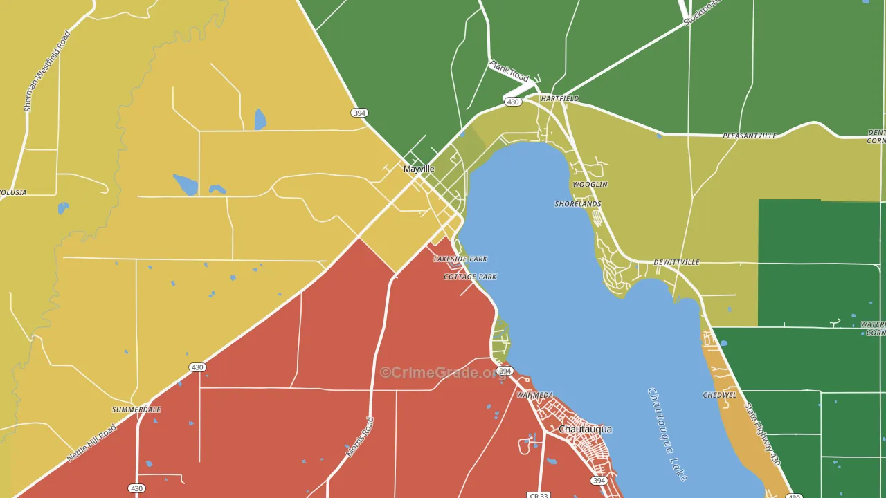 Mayville, NY Map of Murder Rates