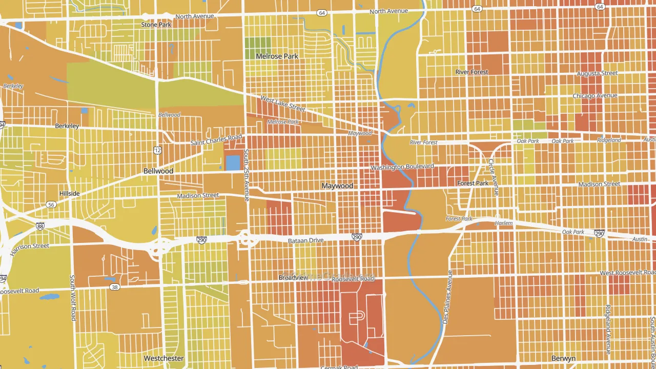 Maywood, IL Map of Murder Rates