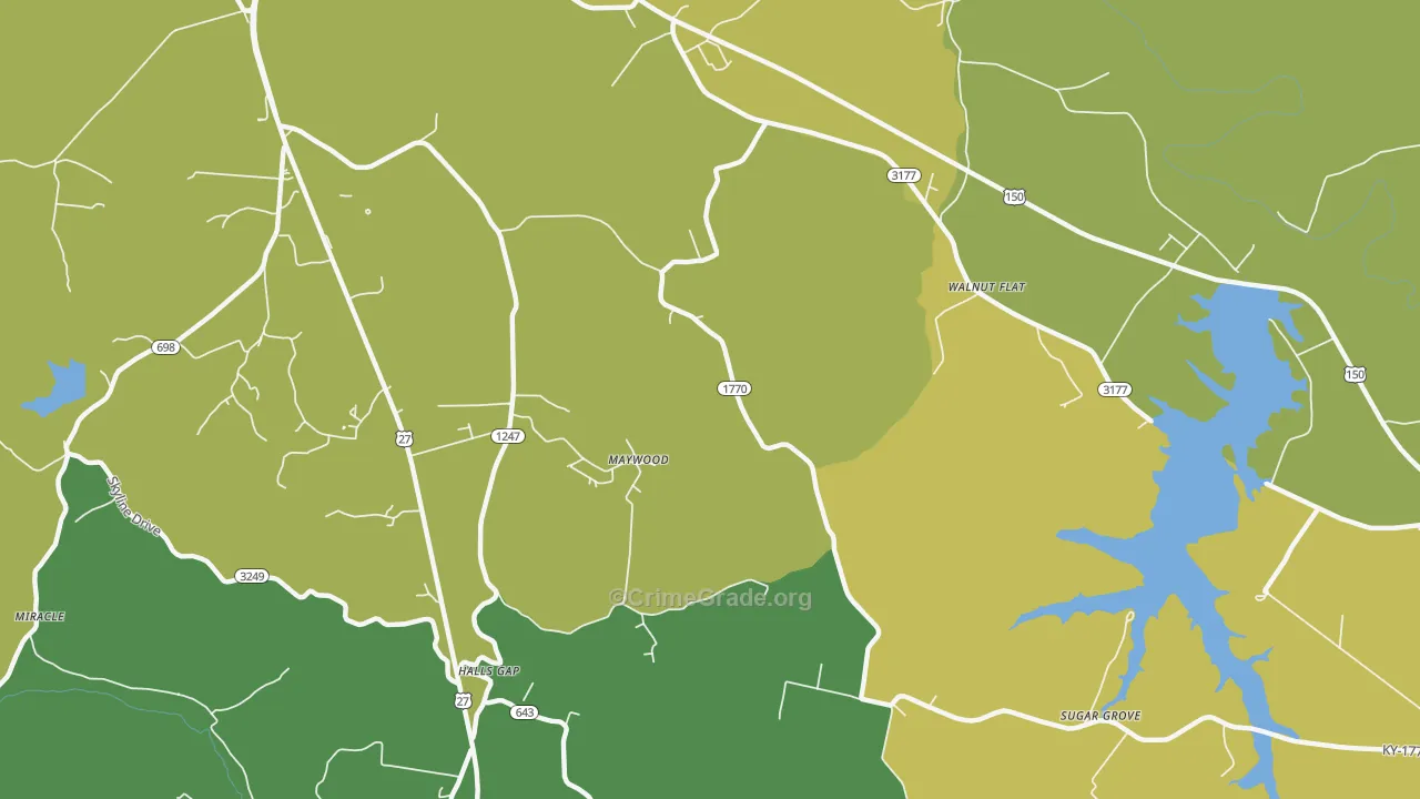 Maywood, KY Map of Murder Rates