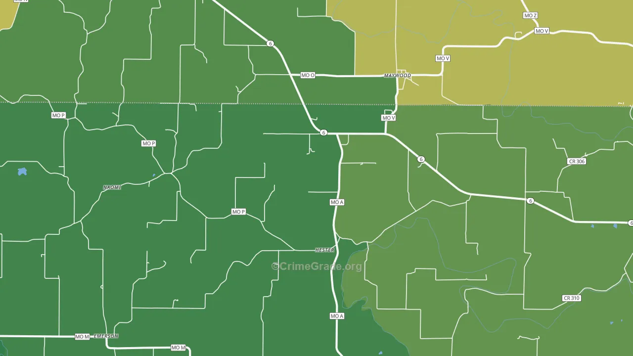 Maywood, MO Map of Murder Rates