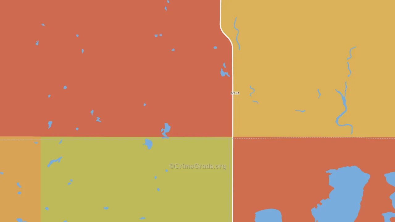 Maza, ND Map of Murder Rates