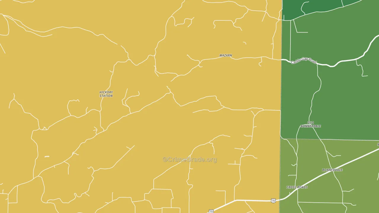 Mazarn, AR Map of Murder Rates