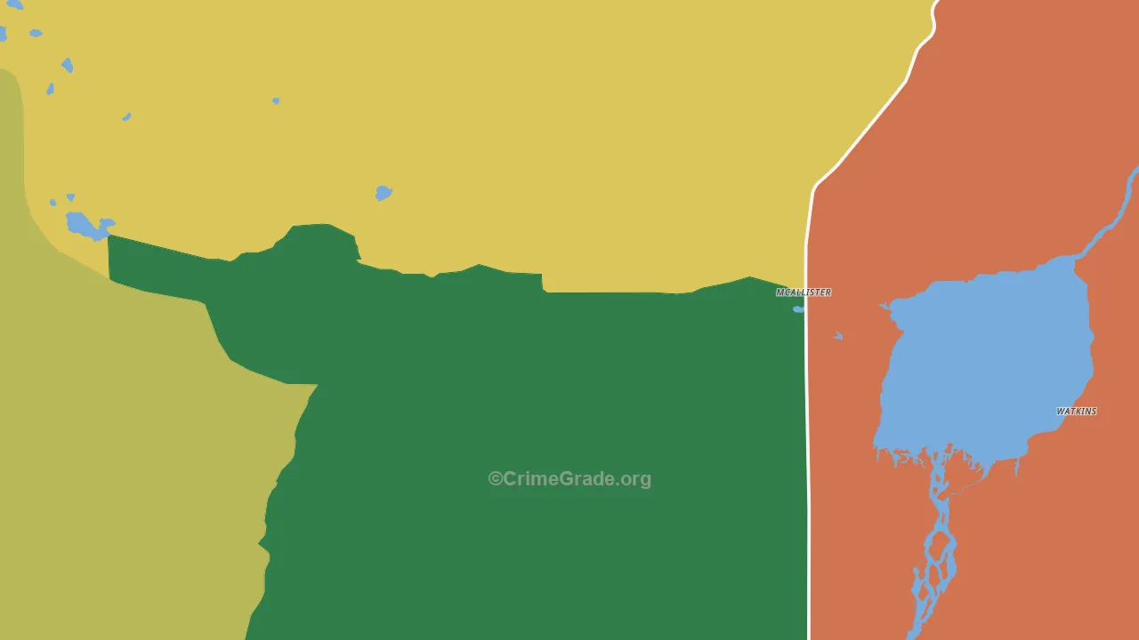 Mc Allister, MT Map of Murder Rates