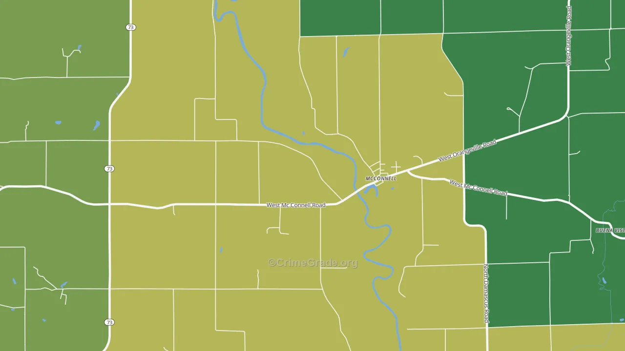 Mc Connell, IL Map of Murder Rates