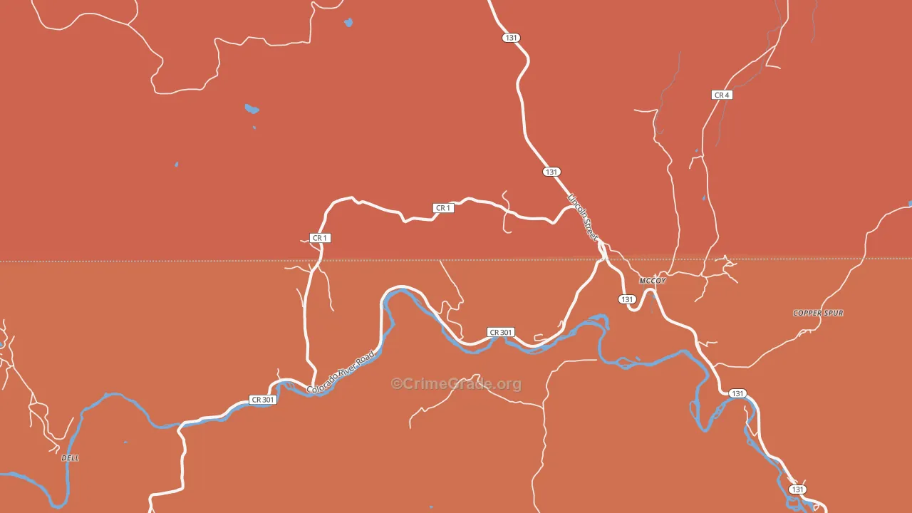 Mc Coy, CO Map of Murder Rates
