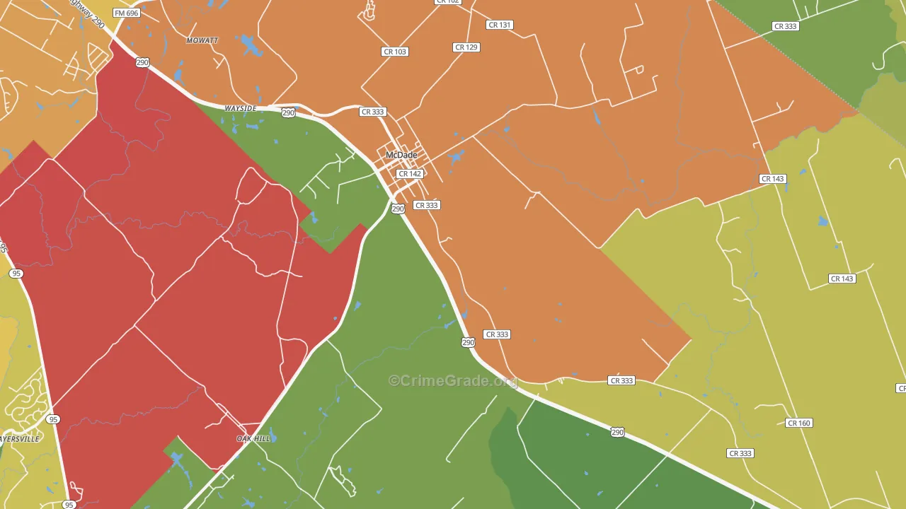 Mc Dade, TX Map of Murder Rates