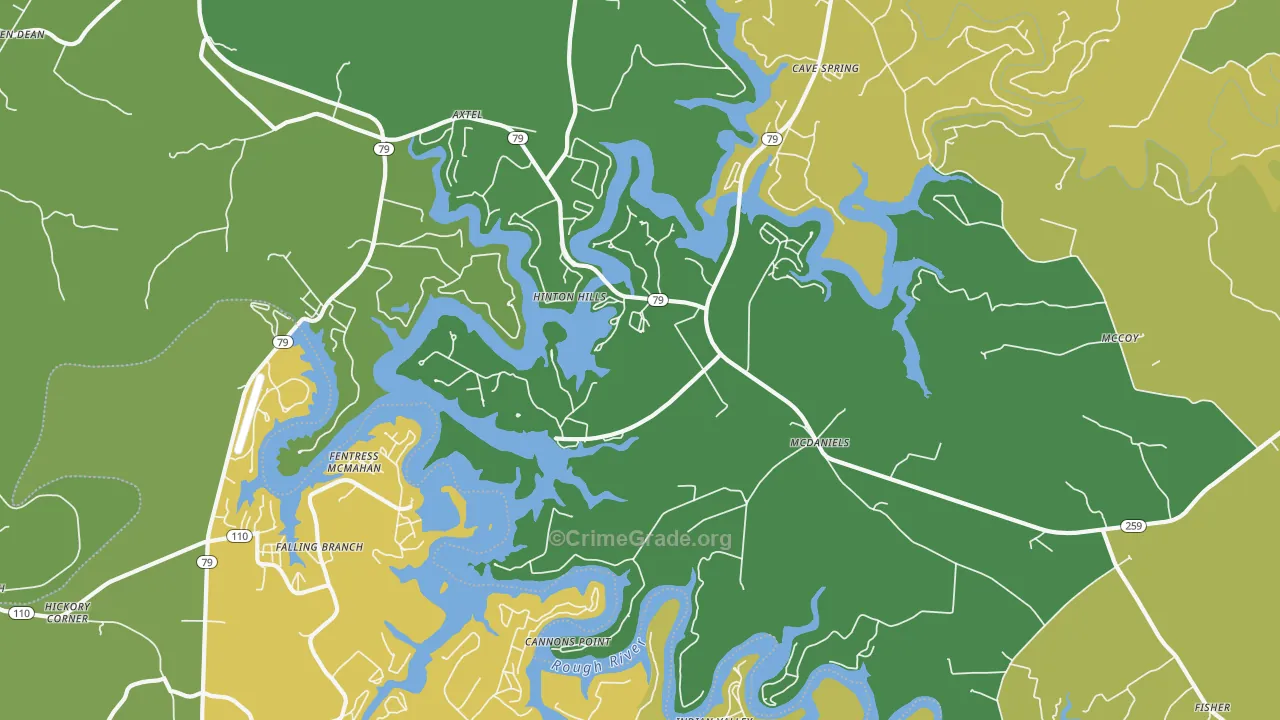 Mc Daniels, KY Map of Murder Rates