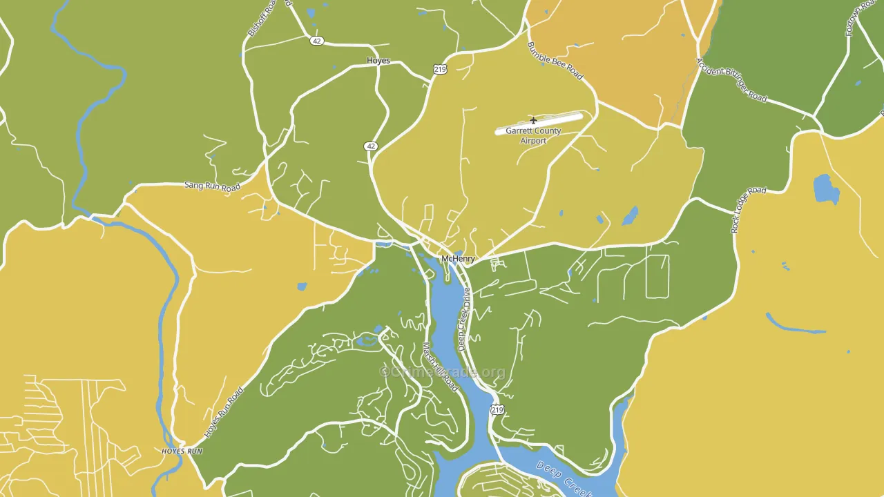 Mc Henry, MD Map of Murder Rates