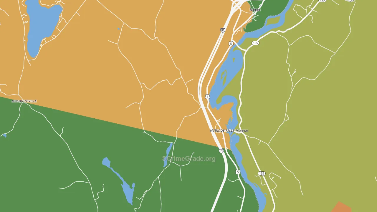 Mc Indoe Falls, VT Map of Murder Rates