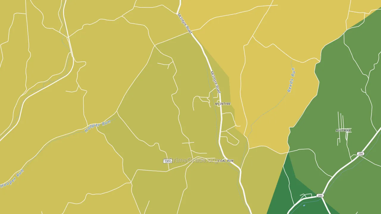Mc Intyre, PA Map of Murder Rates