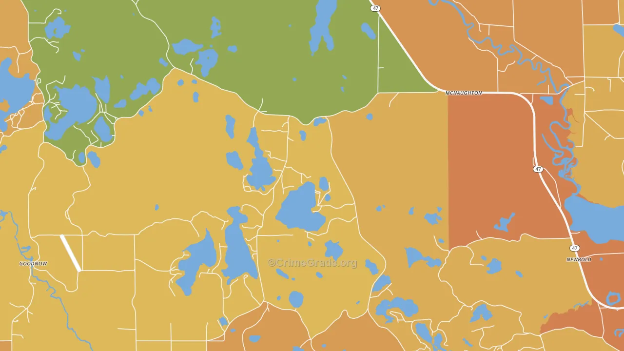 Mc Naughton, WI Map of Murder Rates