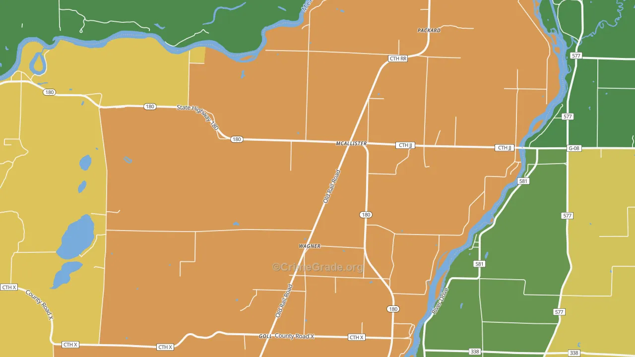 McAllister, WI Map of Murder Rates