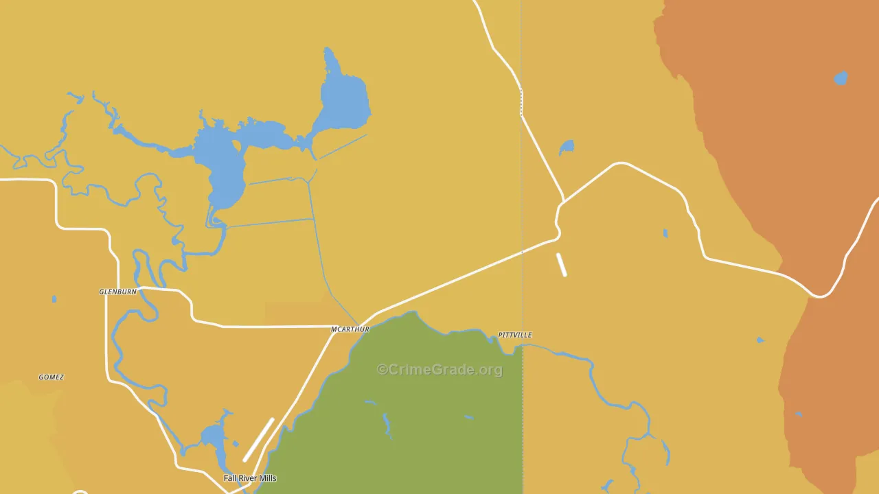 Mcarthur, CA Map of Murder Rates