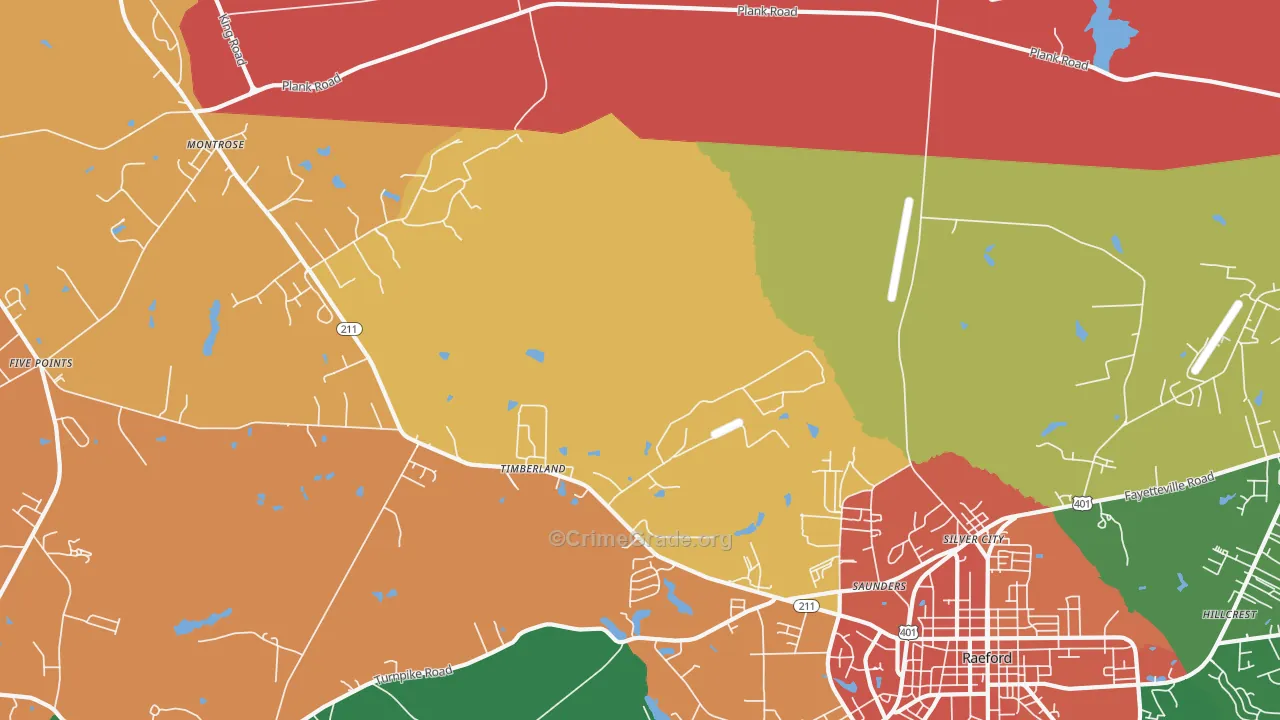 Mccain, NC Map of Murder Rates