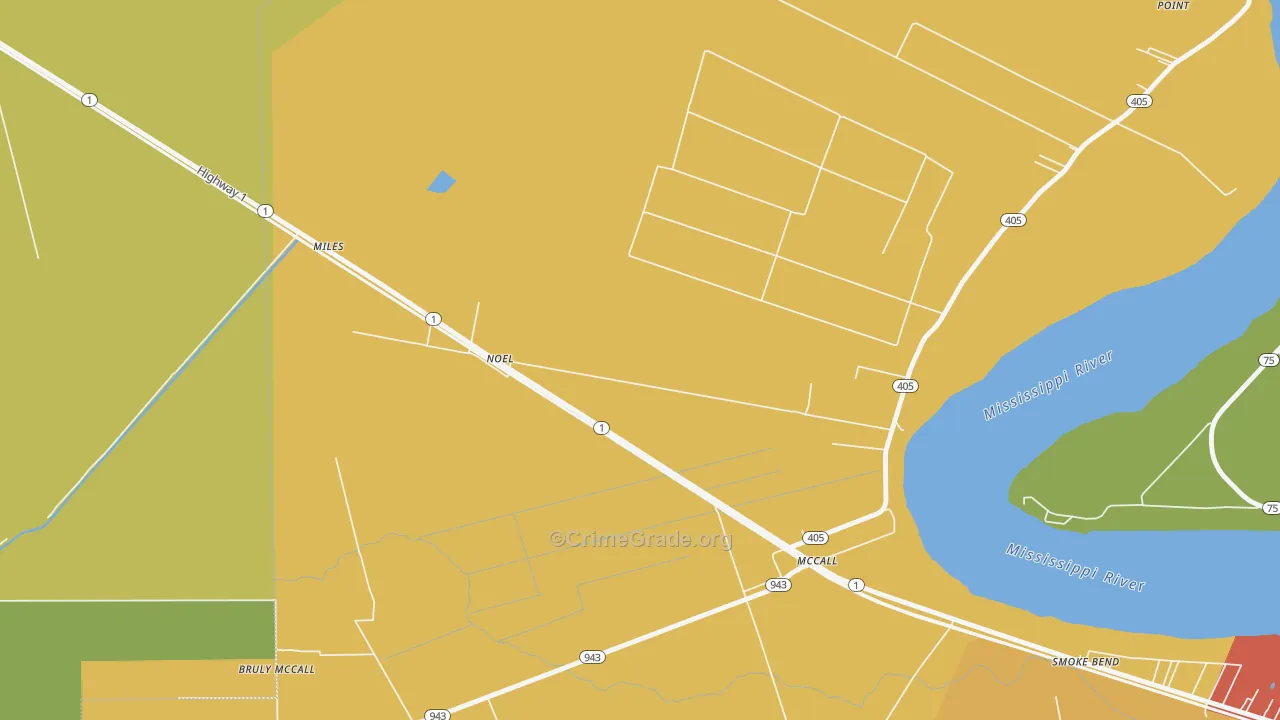 McCall, LA Map of Murder Rates