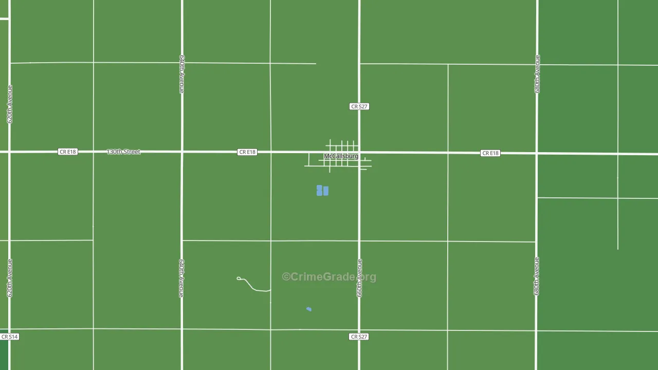 McCallsburg, IA Map of Murder Rates