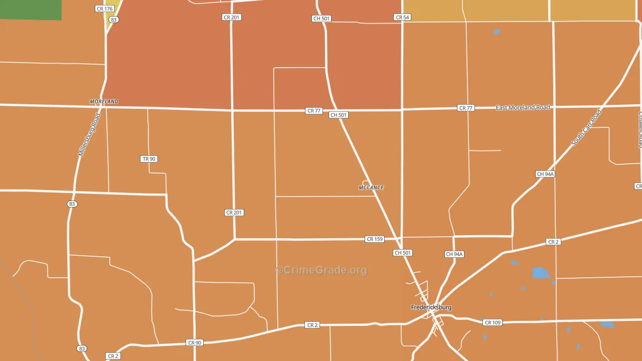 McCance, OH Map of Murder Rates