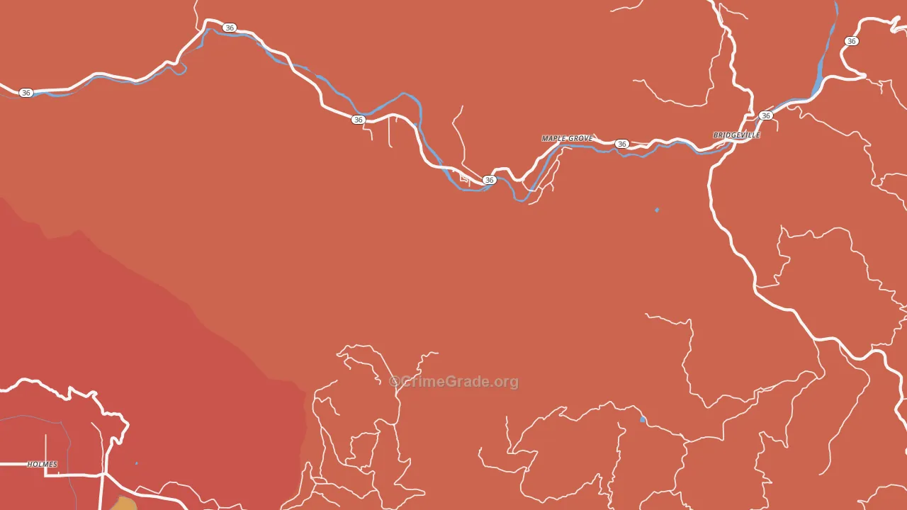 McCann, CA Map of Murder Rates