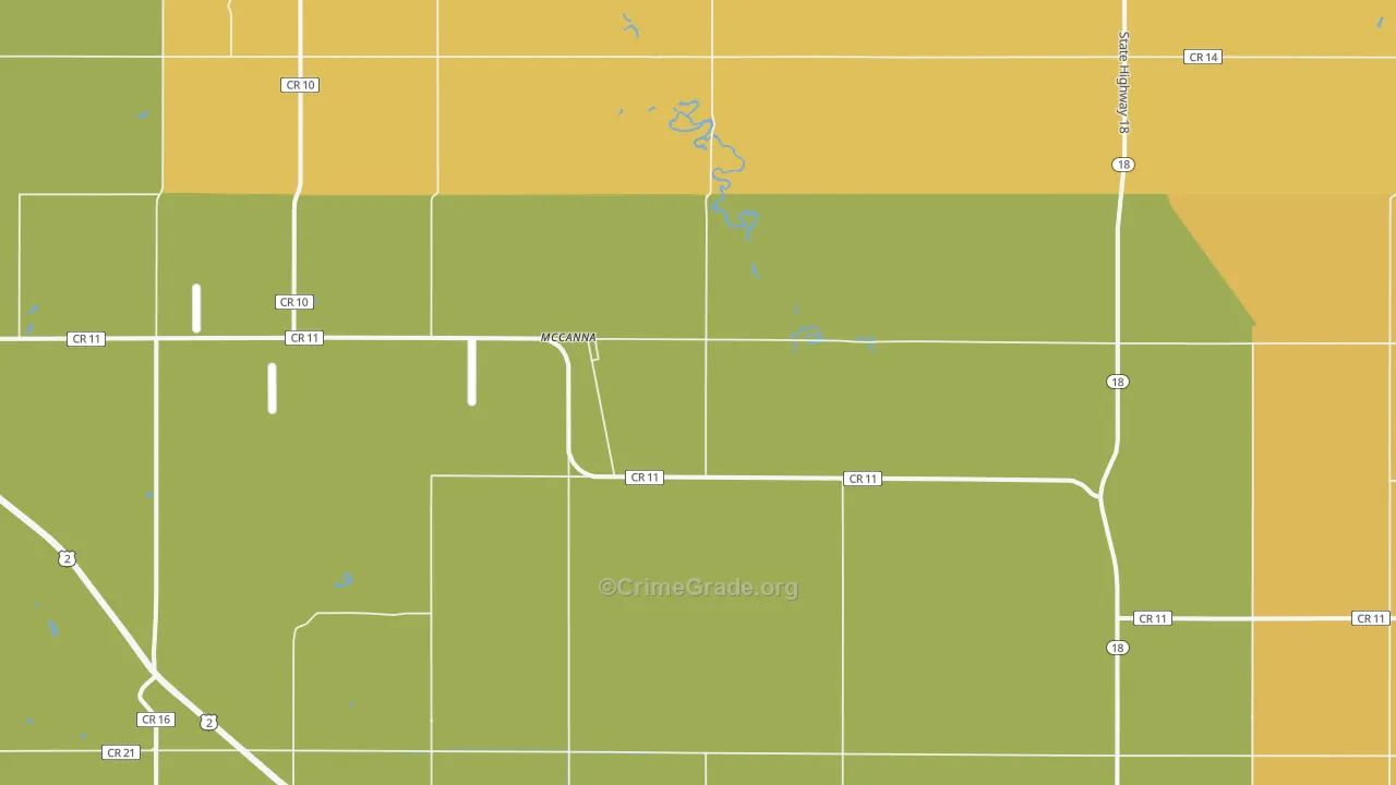 McCanna, ND Map of Murder Rates