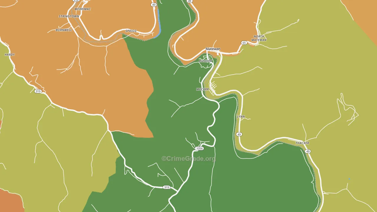McCarr, KY Map of Murder Rates
