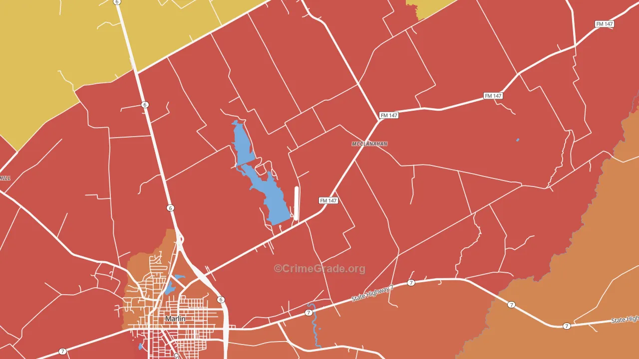 McClanahan, TX Map of Murder Rates