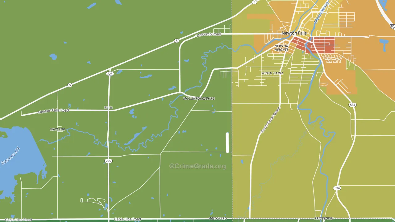 McClintocksburg, OH Map of Murder Rates