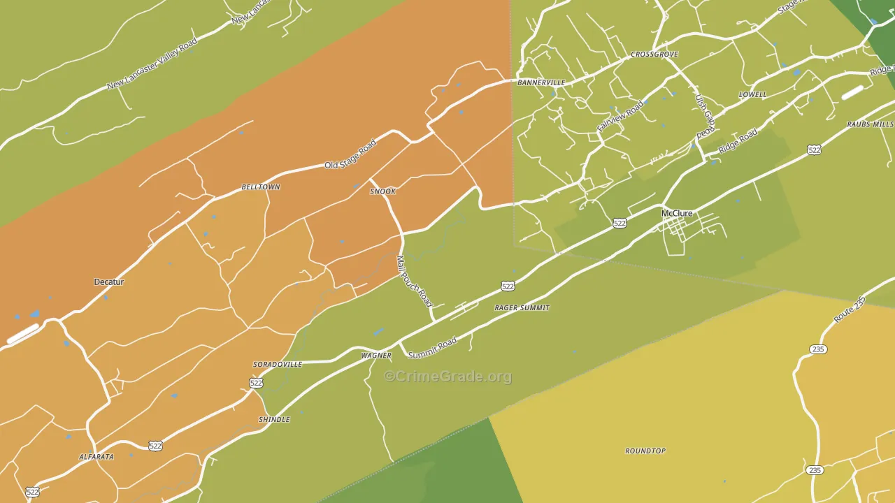 McClure, PA Map of Murder Rates