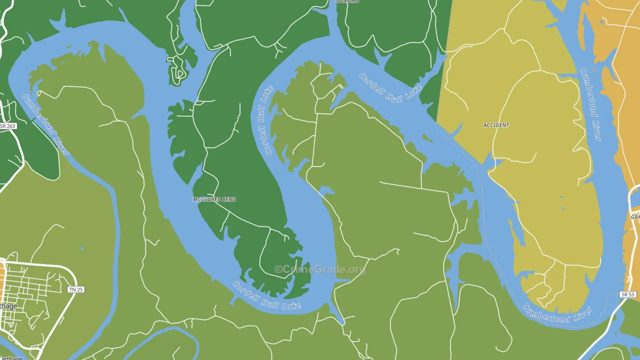 McClures Bend, TN Map of Murder Rates