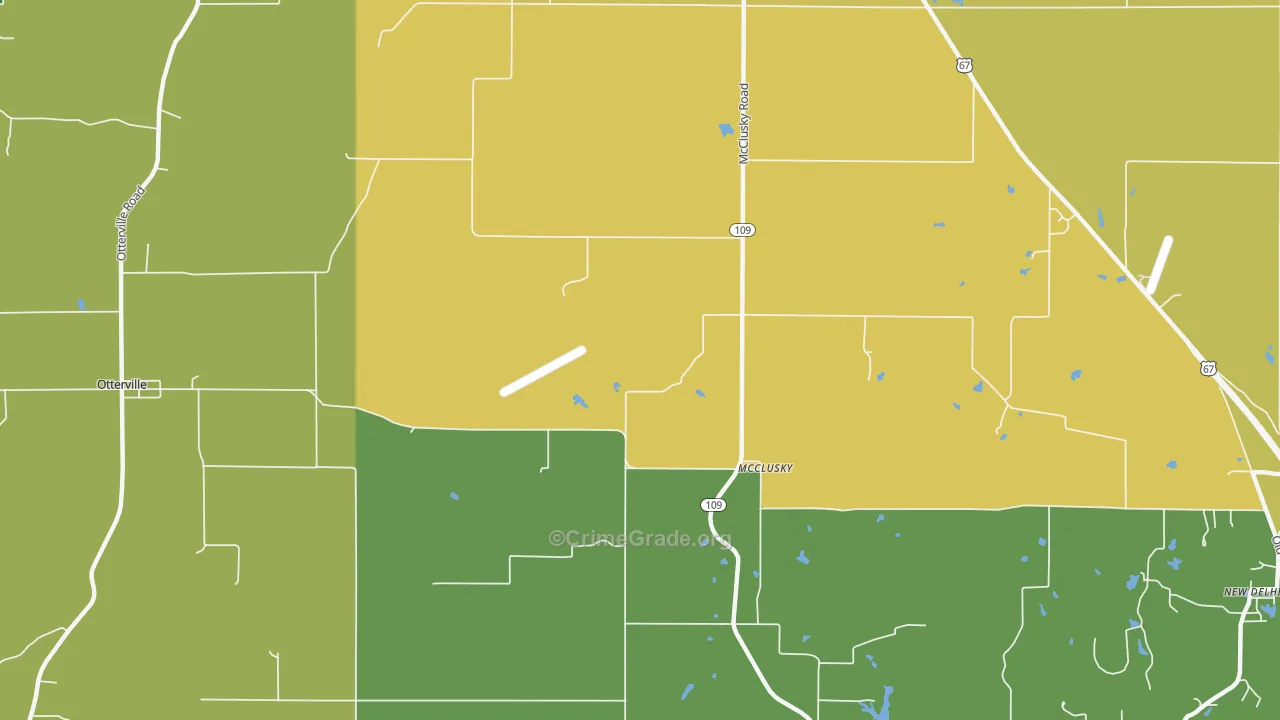 McClusky, IL Map of Murder Rates